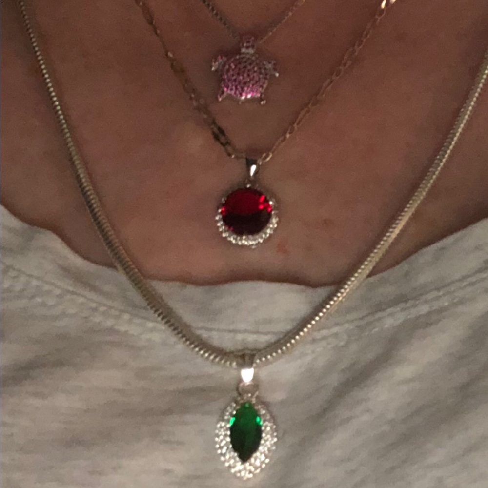 Rubies and emeralds.